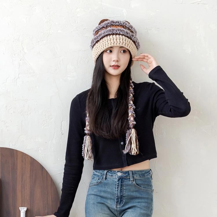 Tassels Cat Ear Beanie Crochet Yarn Kit
