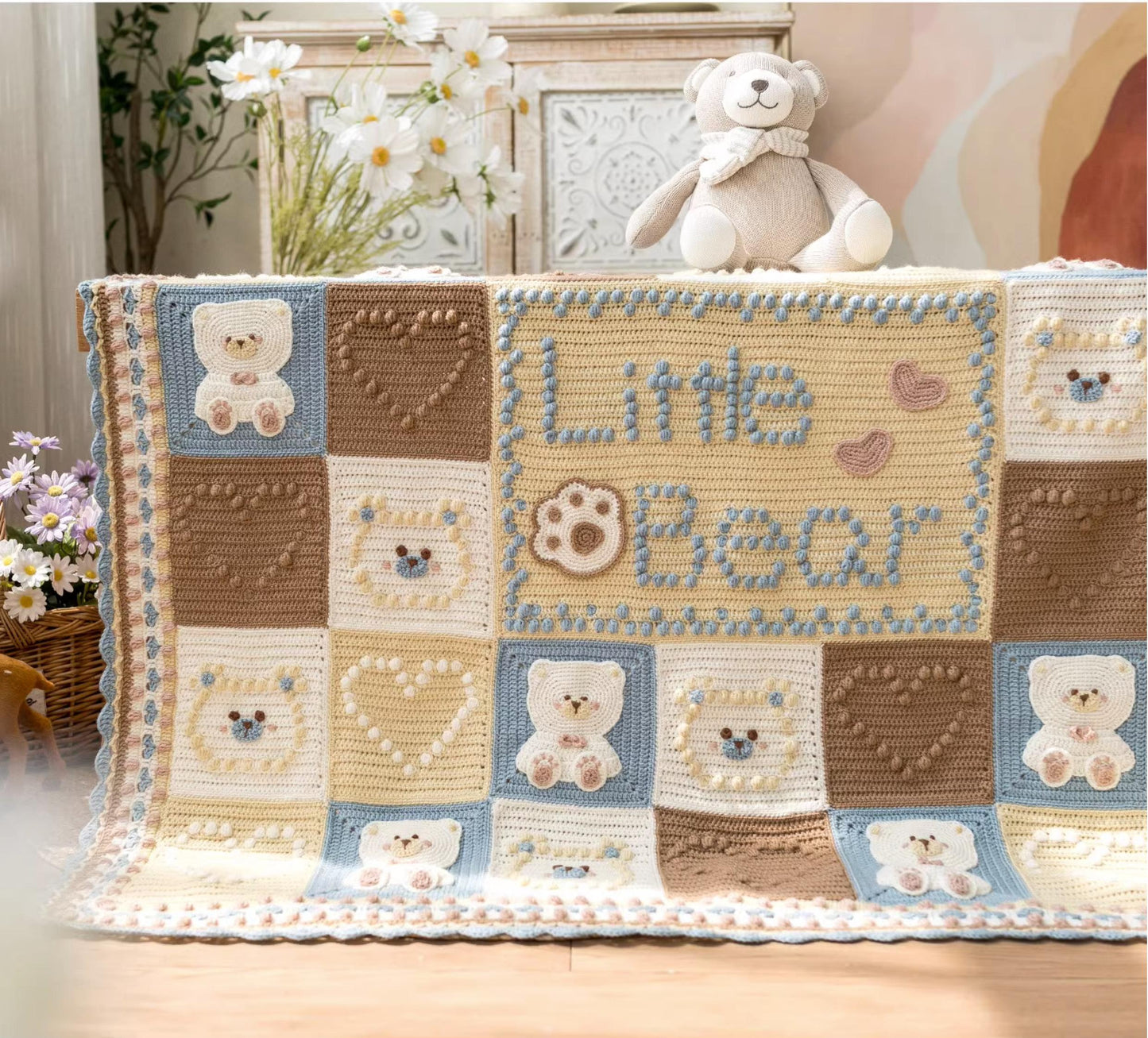 Bear Bubble Blanket Crochet Yarn Kit