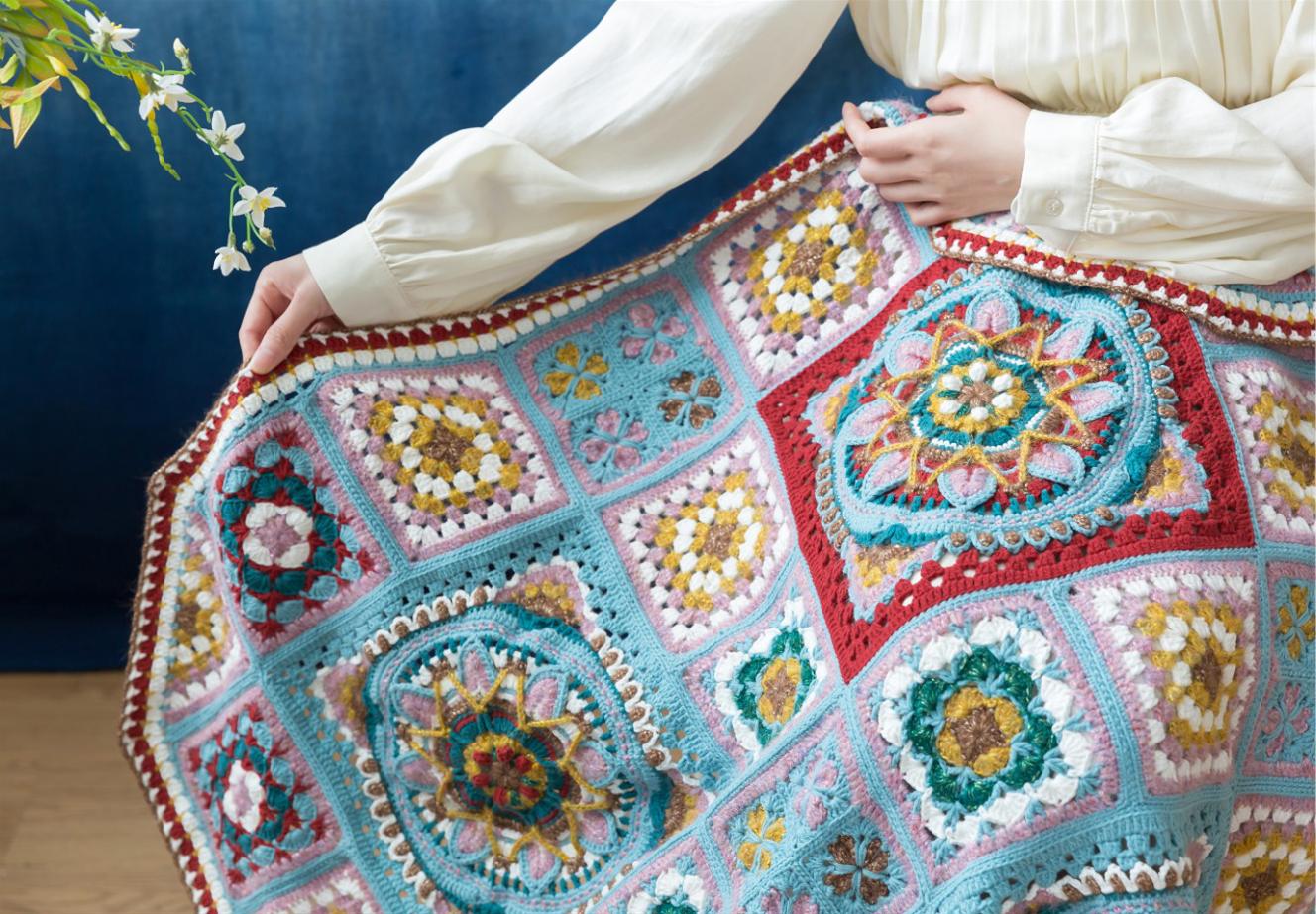 Lanran Patchwork Blanket Crochet Yarn Kit | Colorful Yunnan Series | Susan's Family