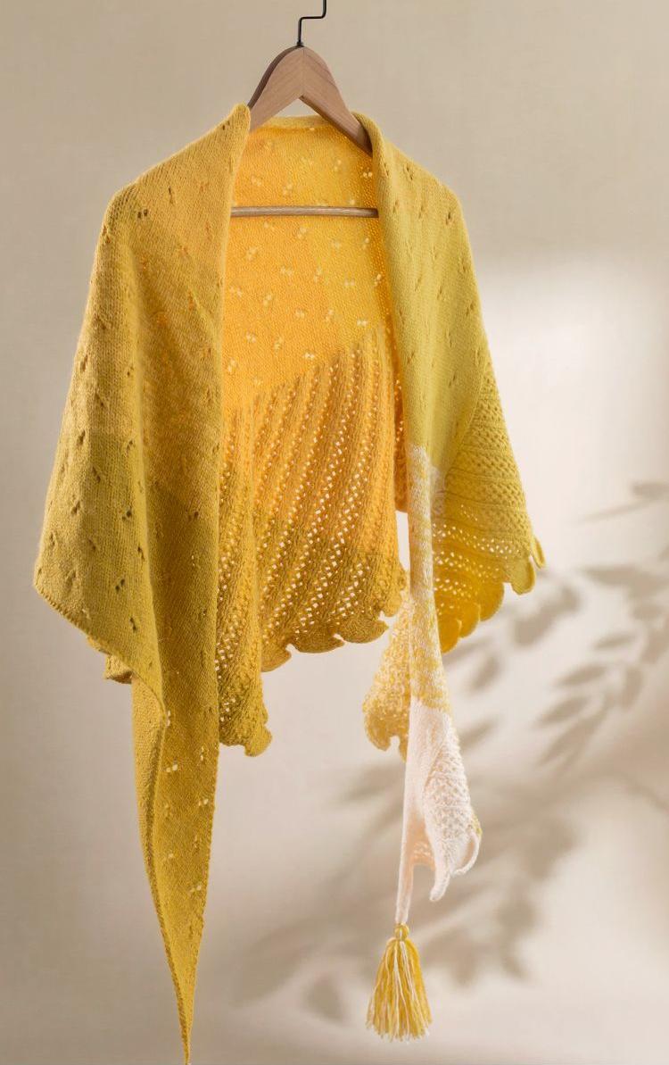 Ginkgo Shawl Knit Yarn Kit | Shi, Ci, Fu Series | Susan's Family