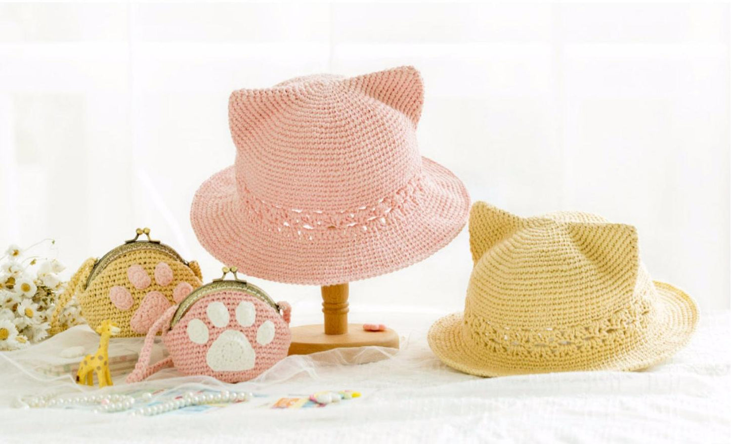 Cute Cat Hat And Bag Set Crochet Pattern