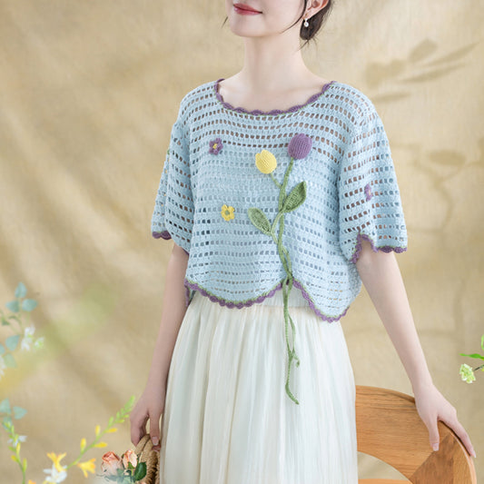 Bud-Shape Tulip Top Crochet Yarn Kit