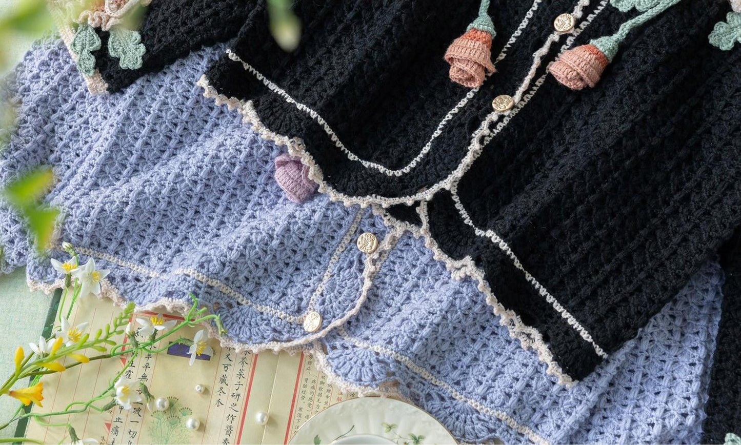 Corn Poppy Cardigan Crochet Yarn Kit | Animism Series | Susan's Family