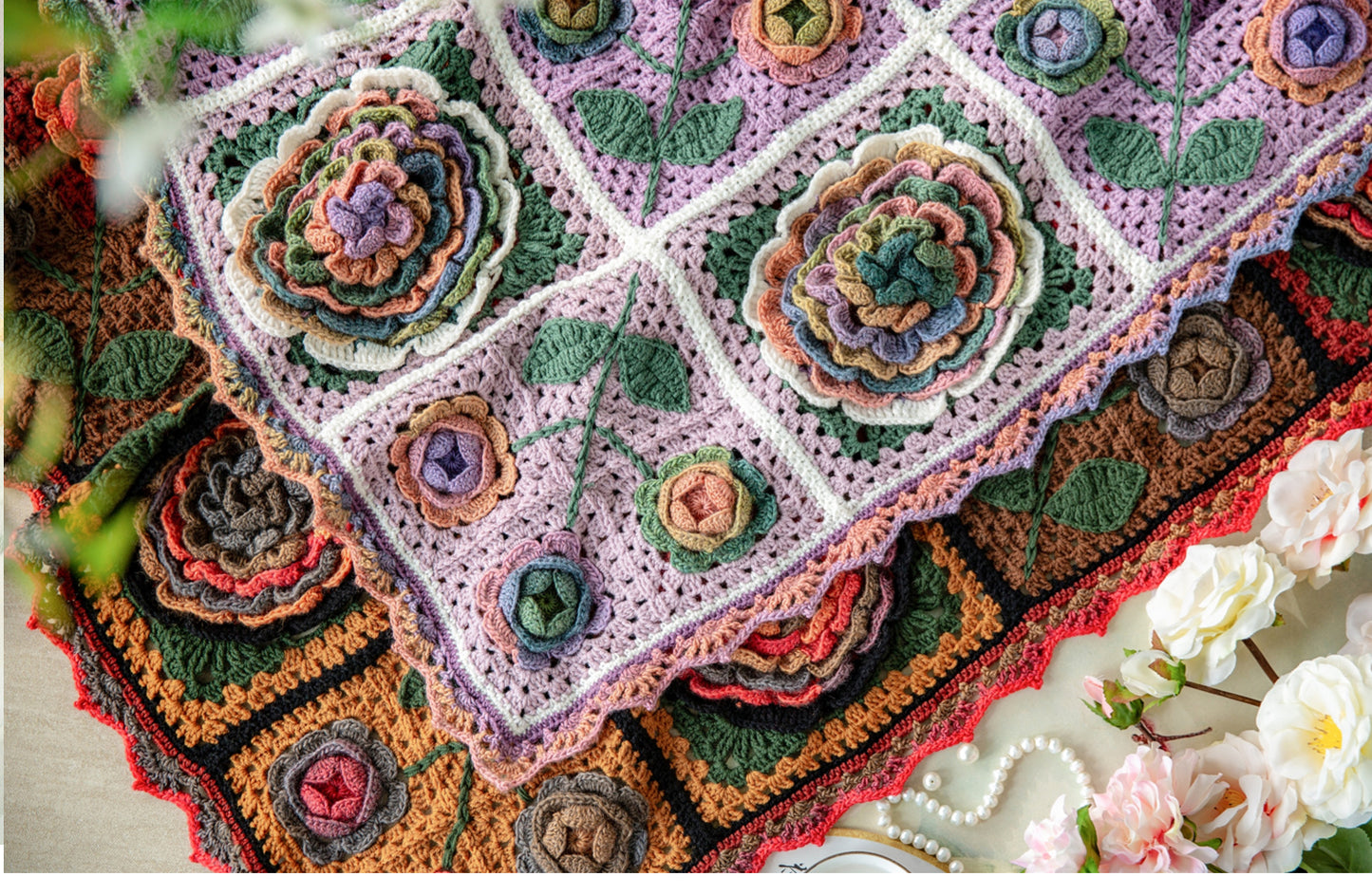Prosperous Flower Shawl Crochet Pattern