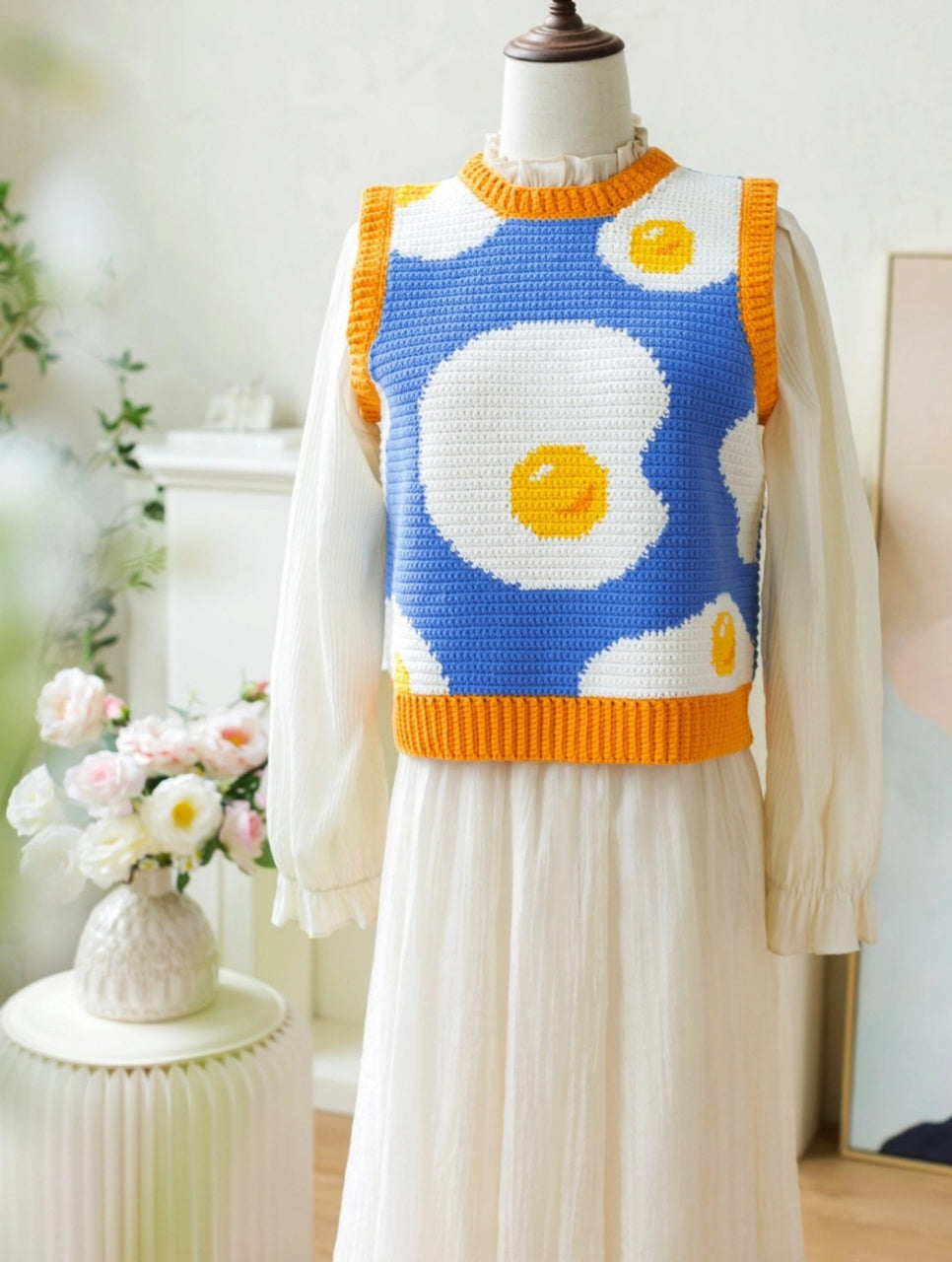 Fried Egg Vest Crochet Pattern