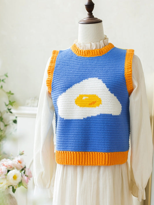 Fried Egg Vest Crochet Pattern