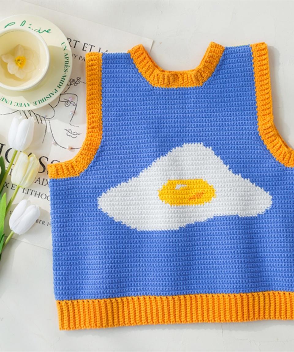 Fried Egg Vest Crochet Pattern