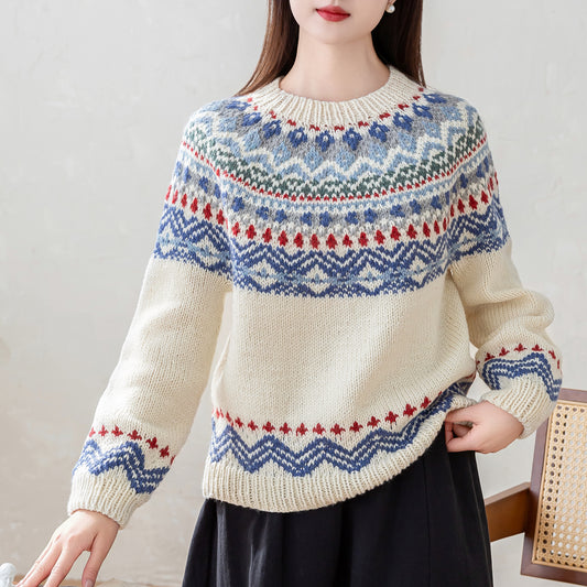 Icelandic Yoke Sweater Knit Yarn Kit | Nordic Aesthetics Series | Susan's Family