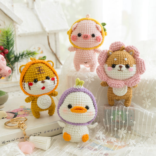 Cartoon Animal Pendants Crochet Yarn Kit | Susan's Family