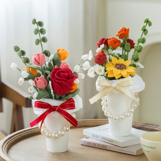 Milk Tea Bouquet Pen Crochet Yarn Kit | Susan's Family