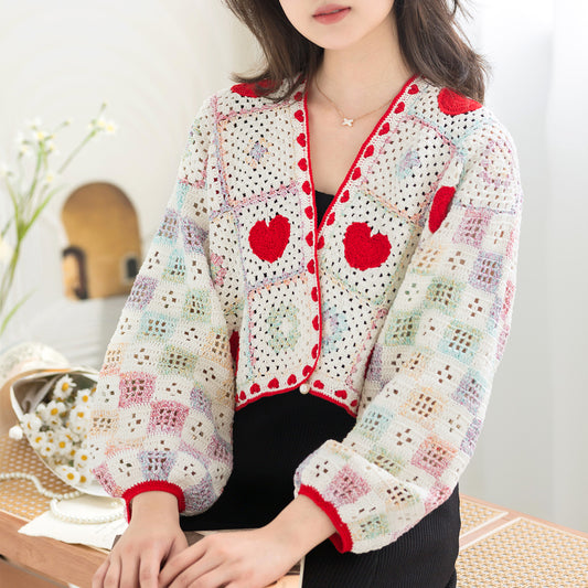 GridHeart Stylish Cardigan Crochet Yarn Kit | Susan's Family