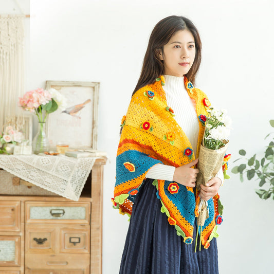 Floral Shawl Crochet Yarn Kit | Susan's Family Crochet Kit