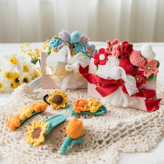 Flower Jewelry Set Crochet Yarn Kit | Floral Signals Series | Susan's Family