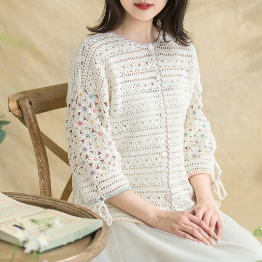 Eastern Fence Cardigan Crochet Yarn Kit | Herbal Chronicle Series | Susan's Family