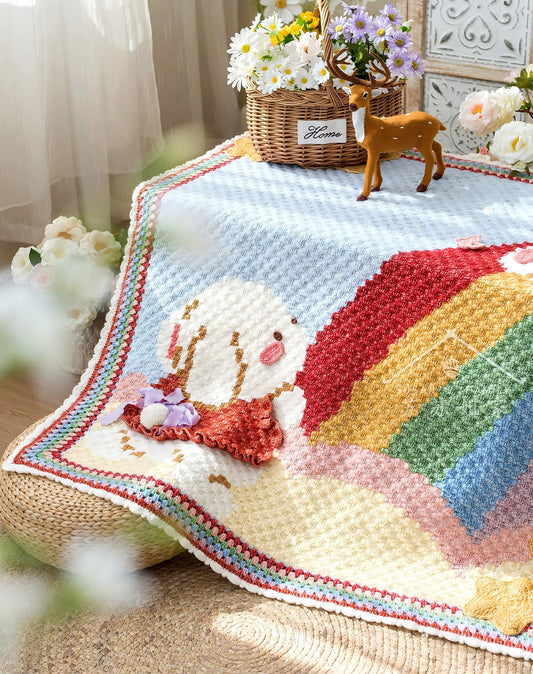 Rainbow Bunny Blanket Crochet Pattern