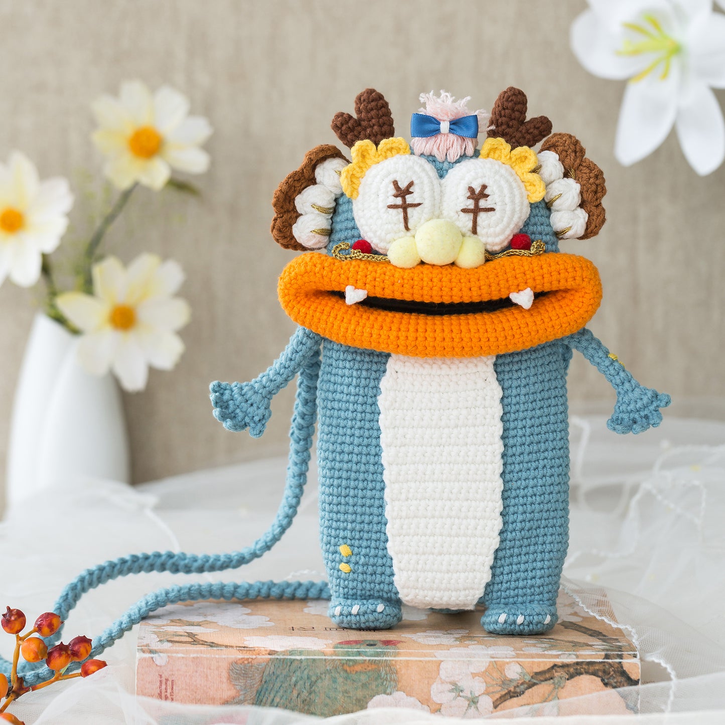 Sausage-Smiler Loong Crossbody Bag Crochet Yarn Kit | Susan's Family