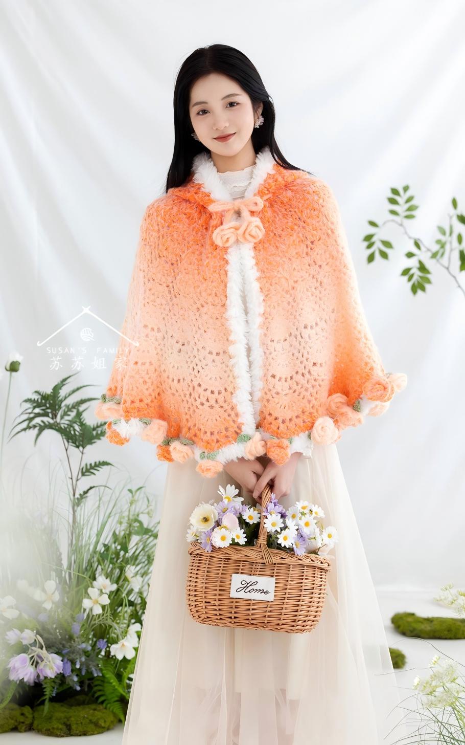 Ombre Floral Cape Crochet Pattern