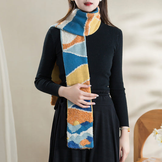 Kit de laine à tricoter pour écharpe View Mountains | Série « Shi, Ci, Fu » | La famille de Susan