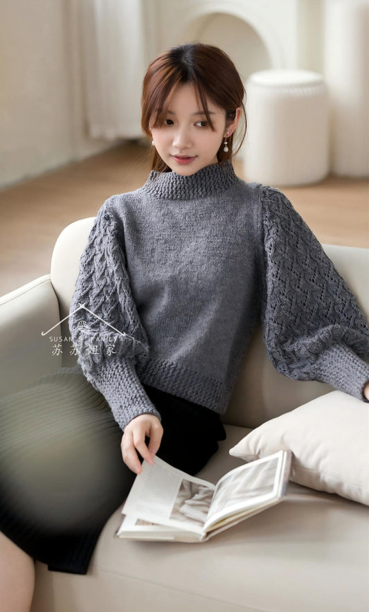 French-style Turtleneck Sweater Knit Pattern