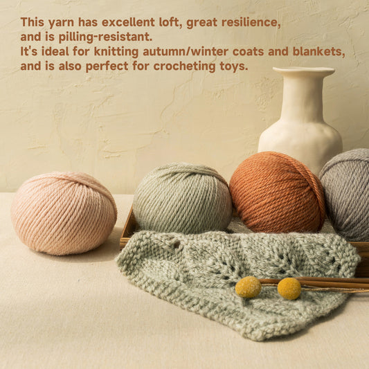Morandi 8# Wool Yarn 4 Packs 【US Warehouse】