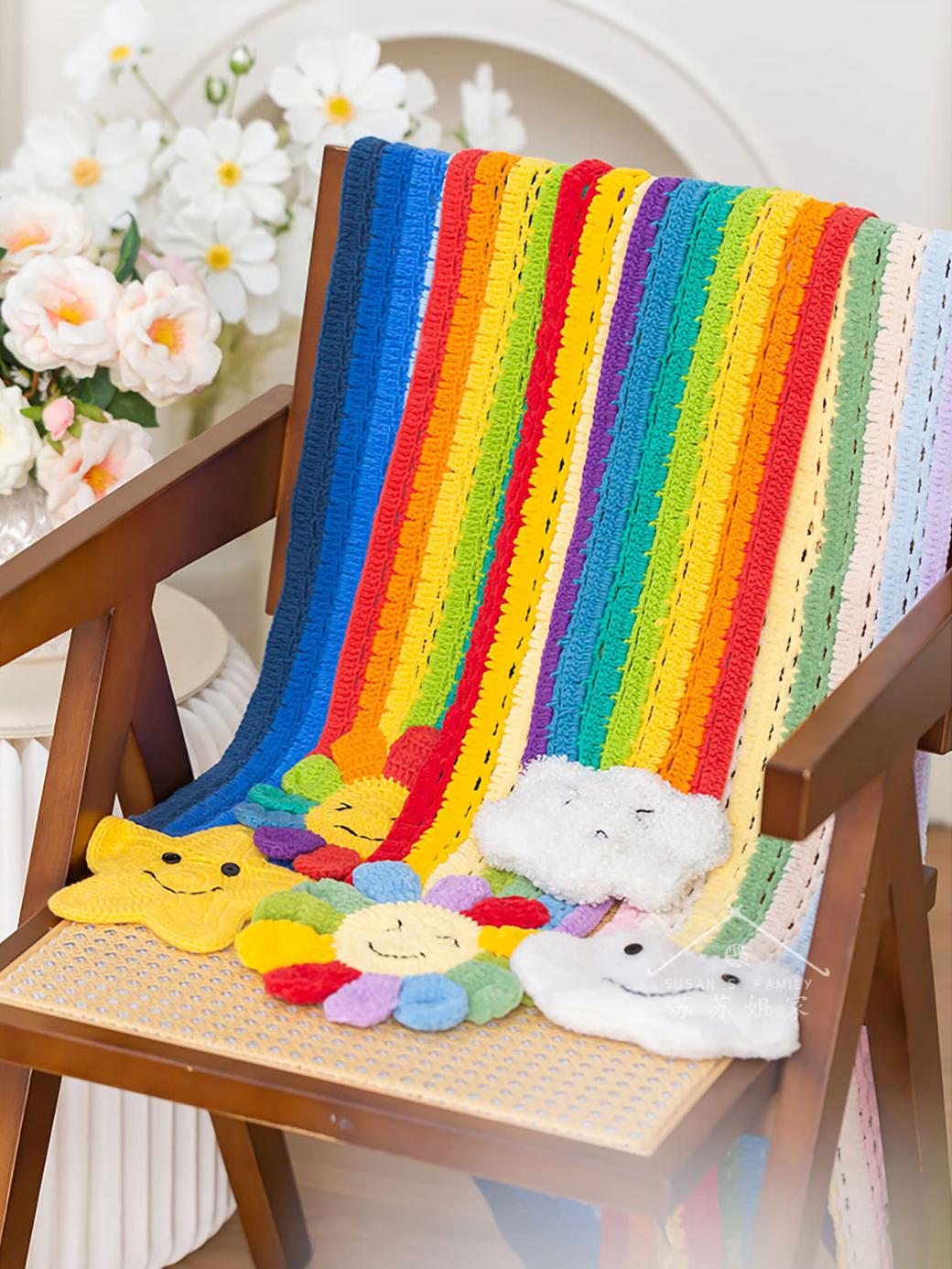Rainbow Daisy Scarf Crochet Kit