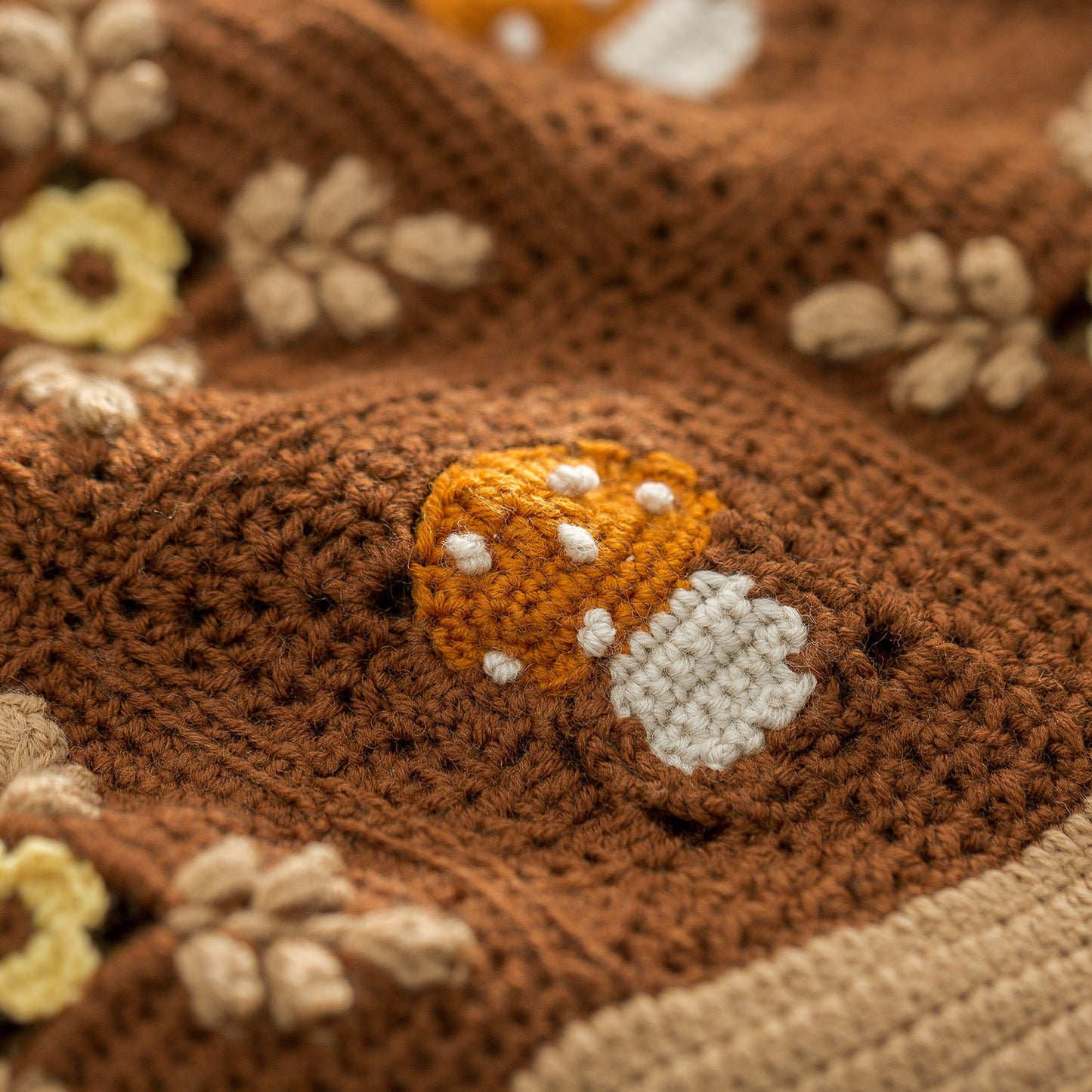 Mushroom Patchwork Vest Crochet Yarn Kit | Forest Series | Susan's Family