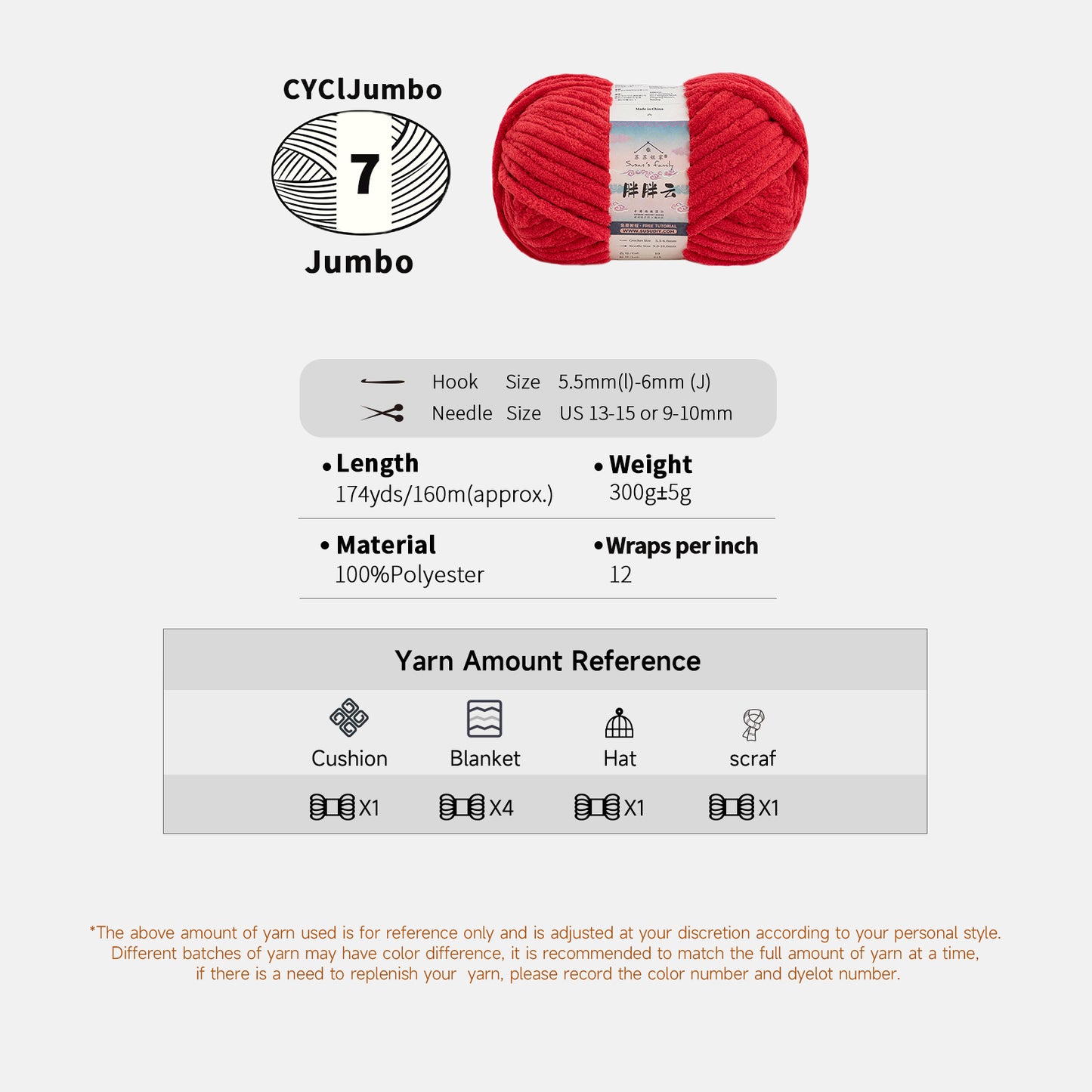 Susan's Family 100% Polyester Yarn CloudPlus 2 Packs 【US Warehouse】