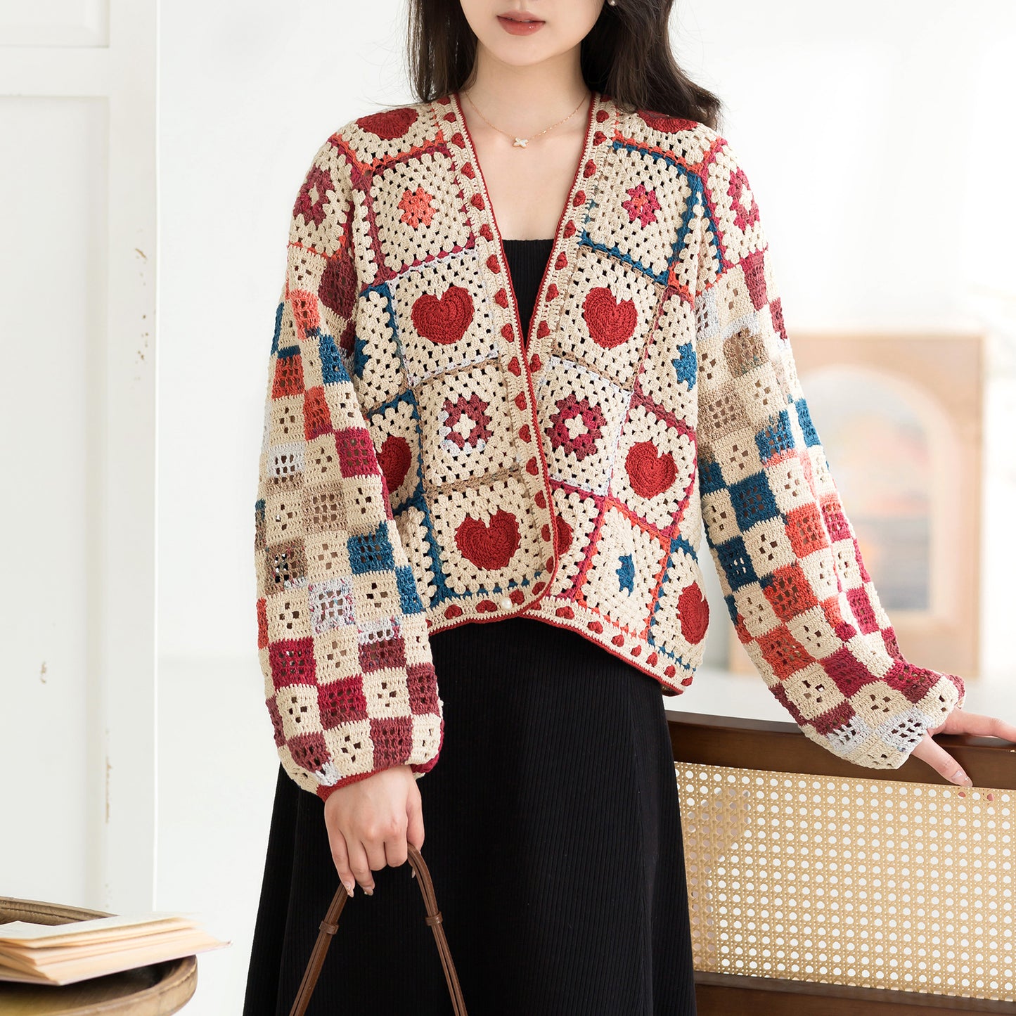 GridHeart Stylish Cardigan Crochet Yarn Kit | Susan's Family
