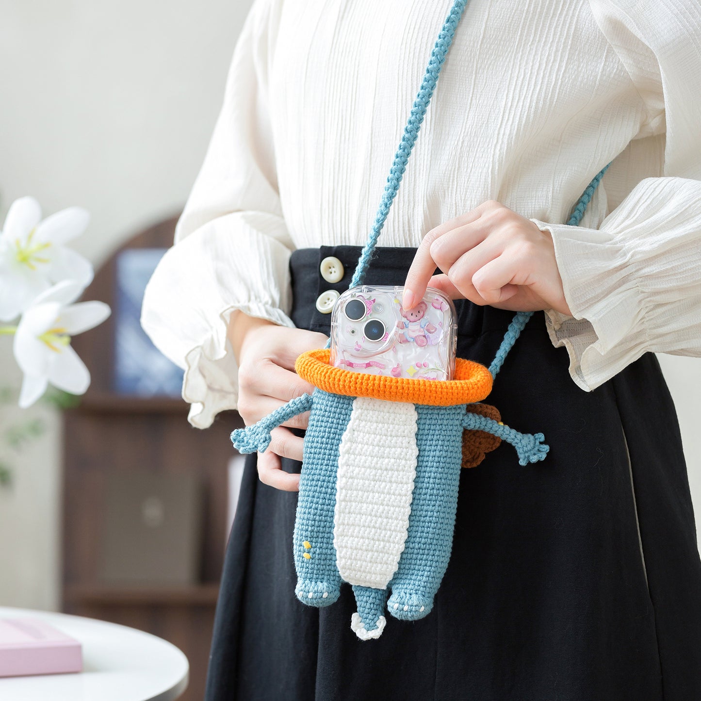 Sausage-Smiler Loong Crossbody Bag Crochet Yarn Kit | Susan's Family
