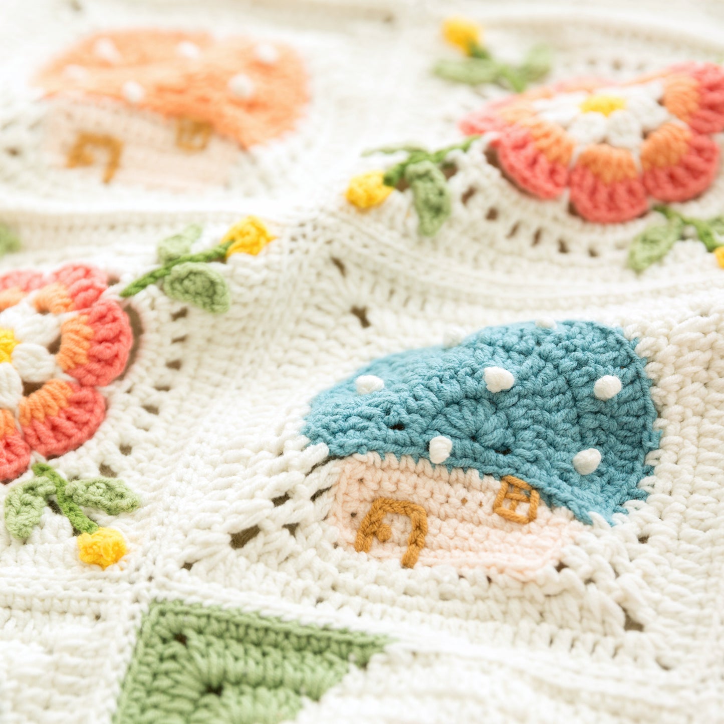 Cabin and Car Patchwork Blanket Crochet Yarn Kit | Susan's Family