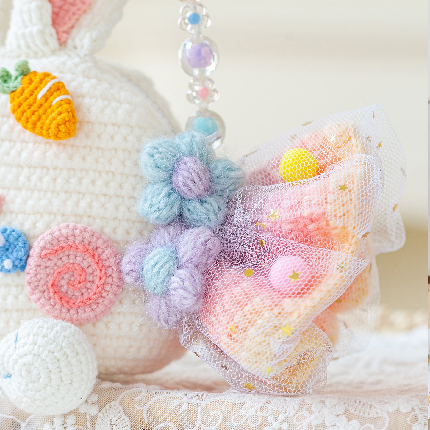 Candy Mini Shoulder Bag Crochet Yarn Kit | Kitty & Bunny Style|  Susan's Family