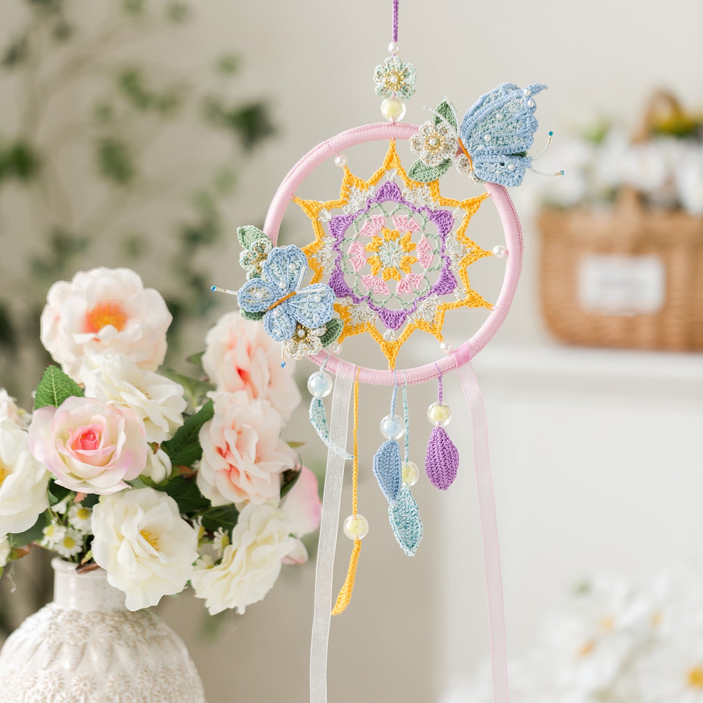 Feather Butterfly Dreamcatcher Crochet Yarn Kit | Susan's Family