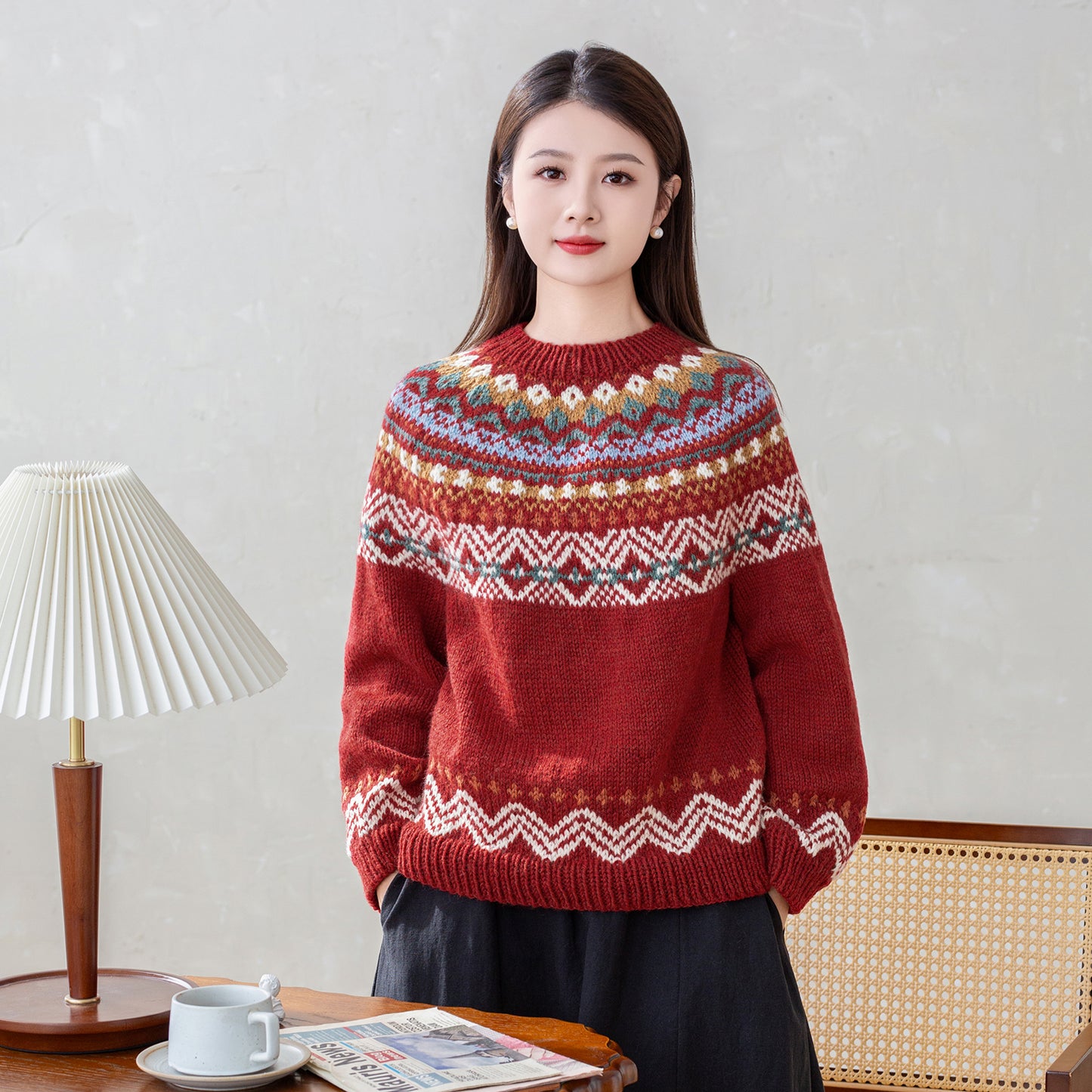 Icelandic Yoke Sweater Knit Yarn Kit | Nordic Aesthetics Series | Susan's Family
