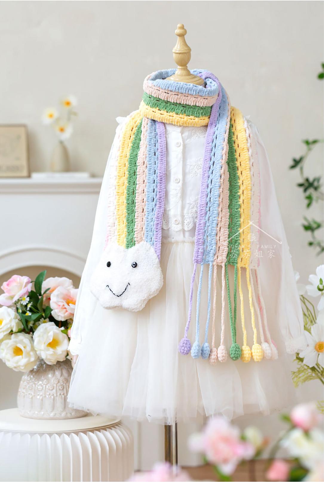 Rainbow Daisy Scarf Crochet Kit