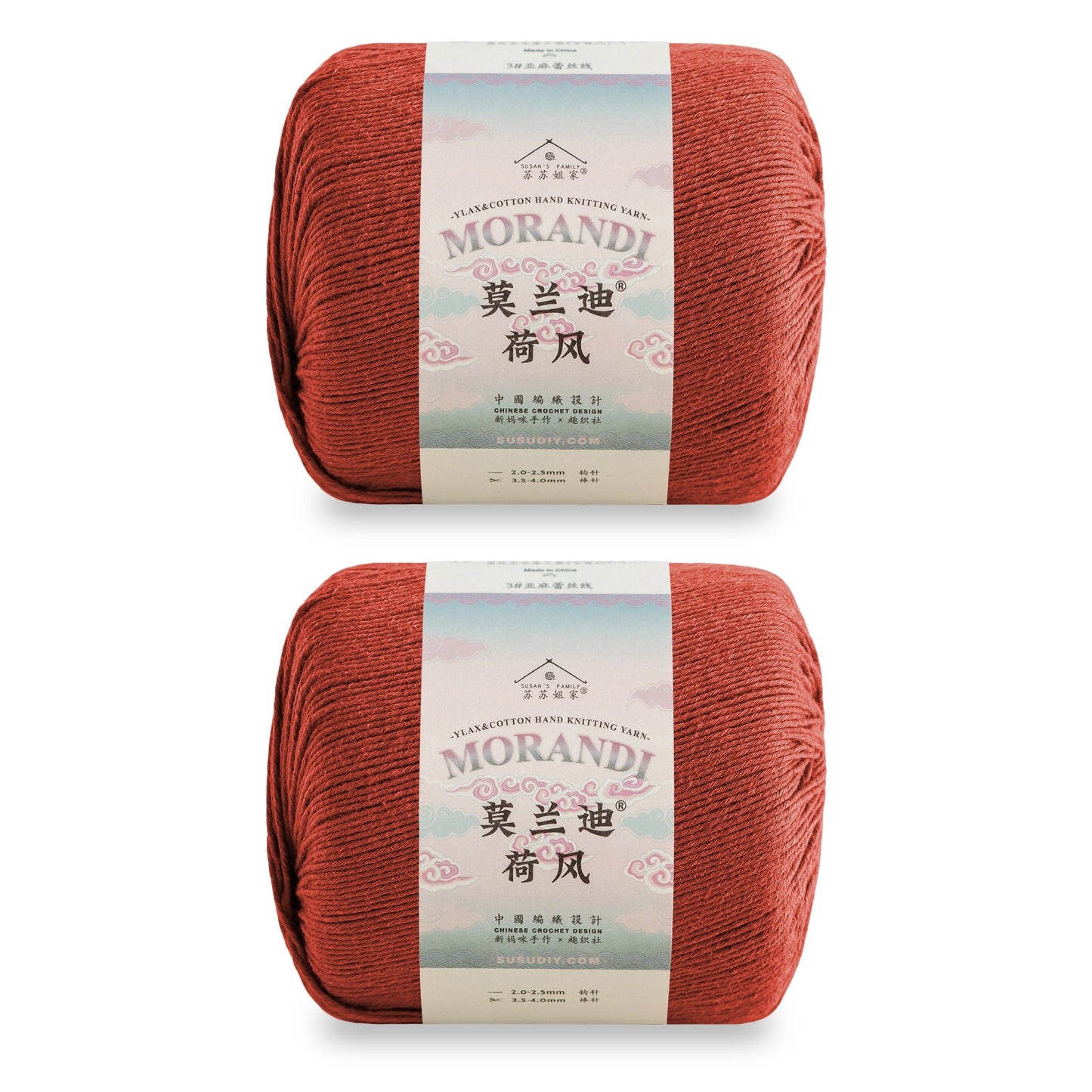 Susan's Family Molandi Flax Lace Yarn 2 Packs 【US Warehouse】