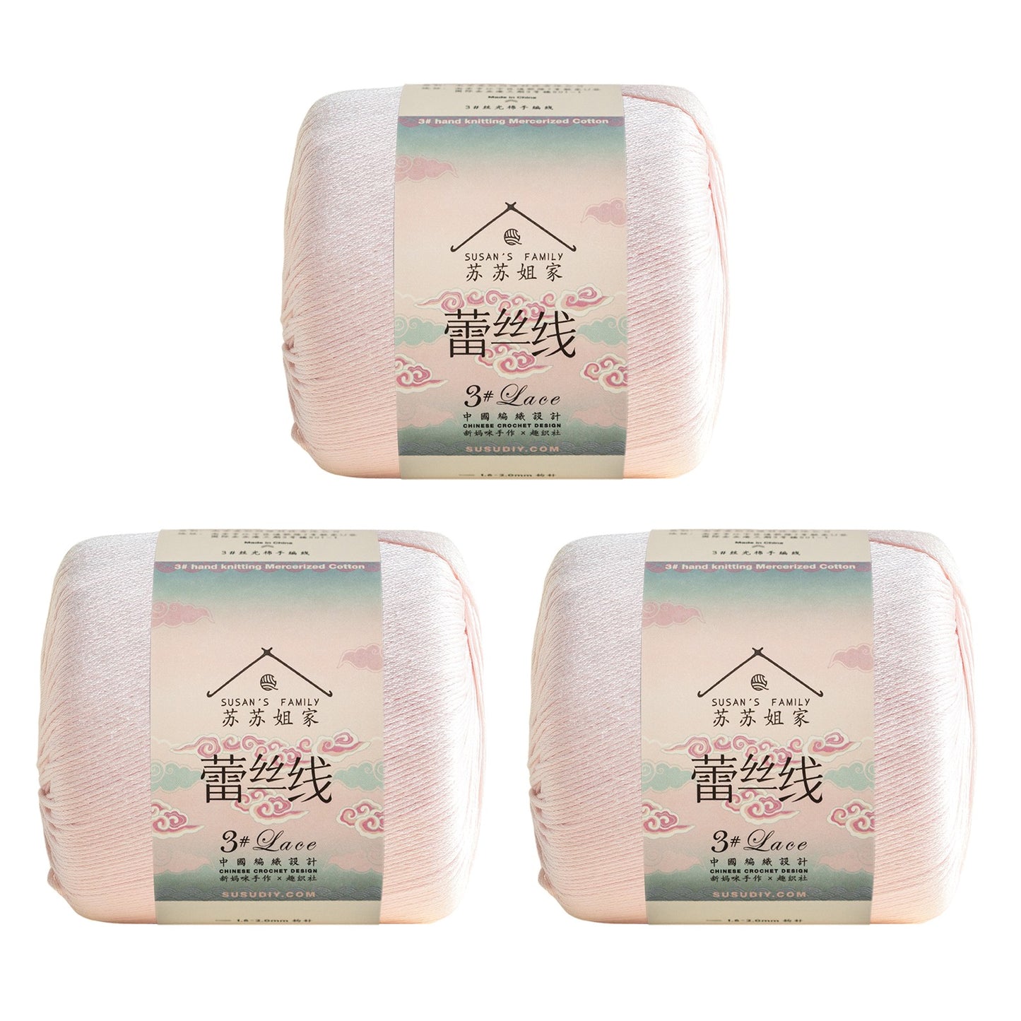 Susan's Family 3# Lace Yarn 3 Packs 【US Warehouse】