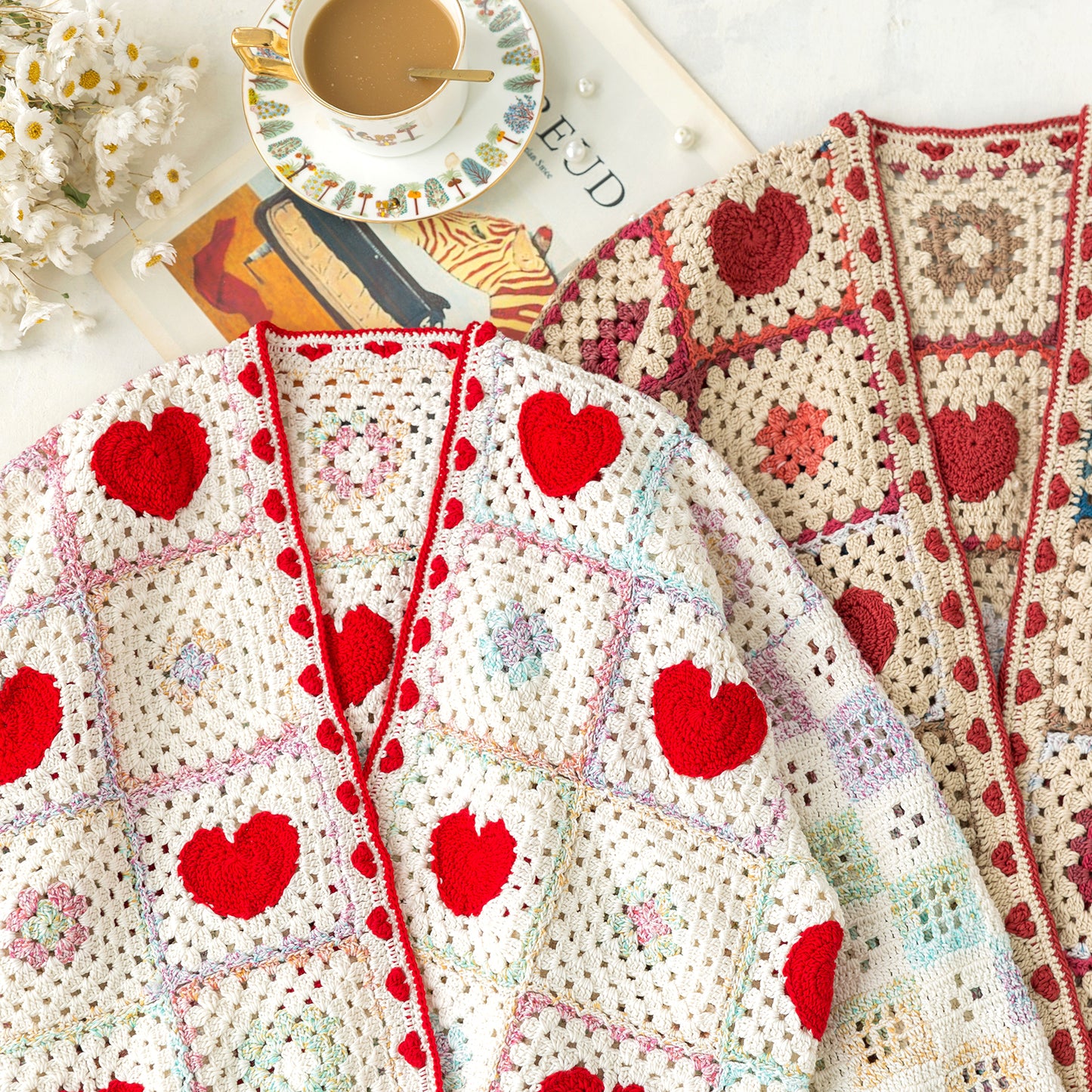 GridHeart Stylish Cardigan Crochet Yarn Kit | Susan's Family