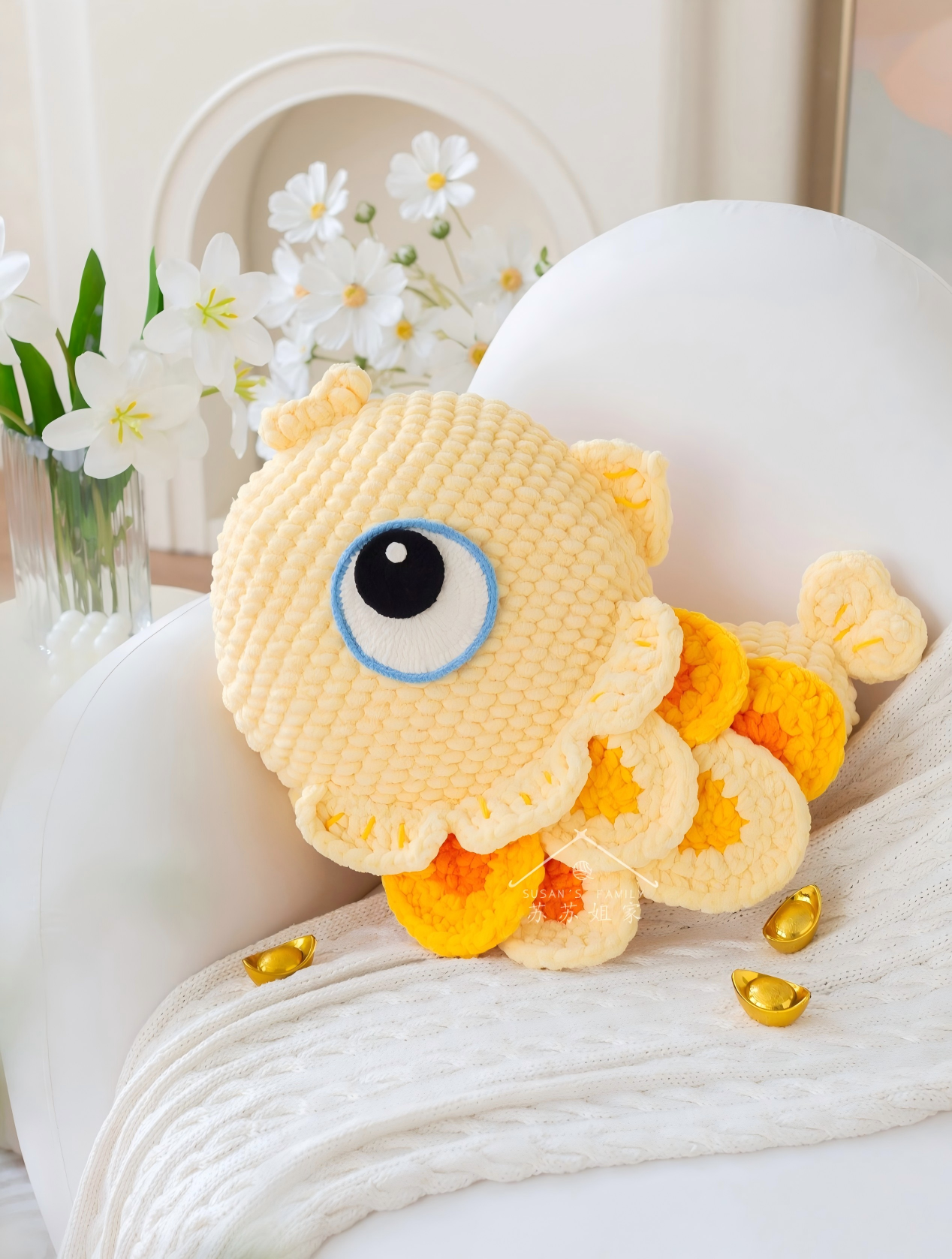 Lucky Fish Pillow Crochet Pattern