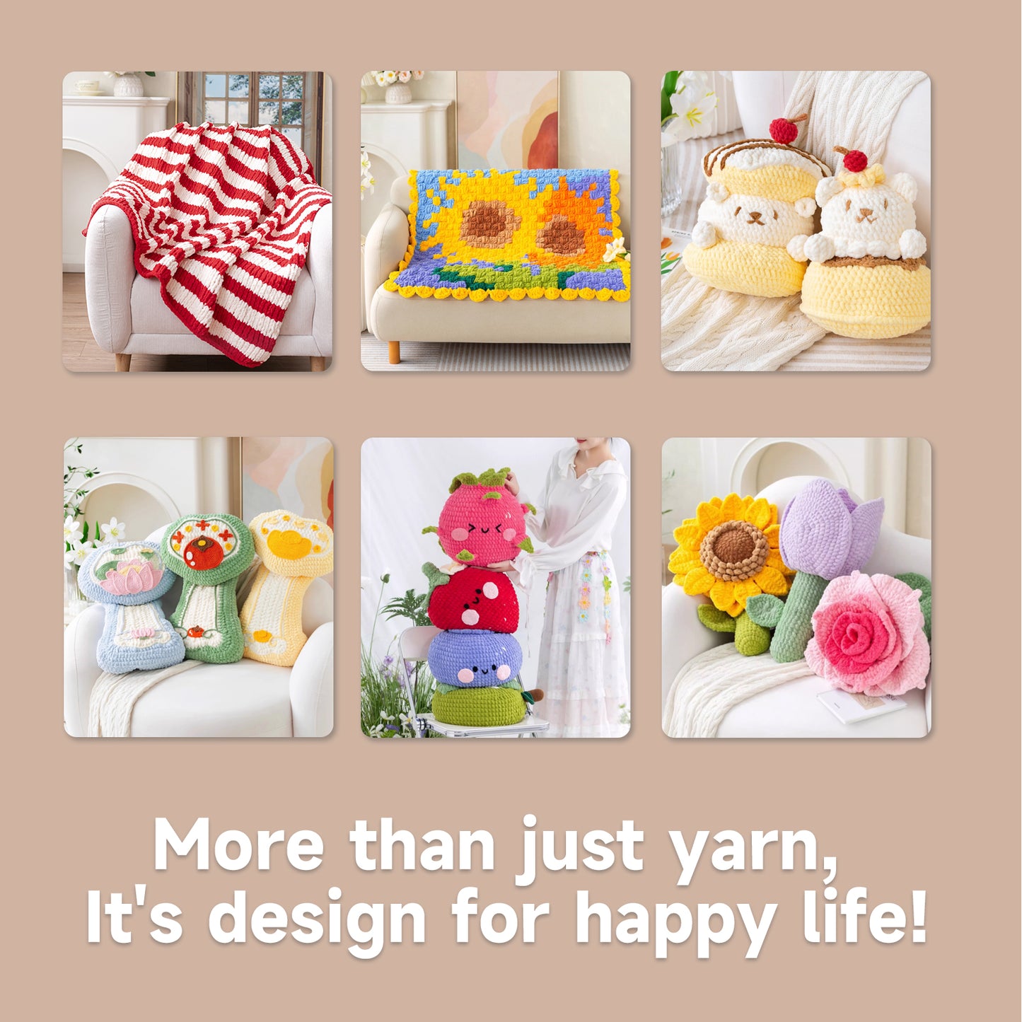 Susan's Family 100% Polyester Yarn CloudPlus 2 Packs 【US Warehouse】