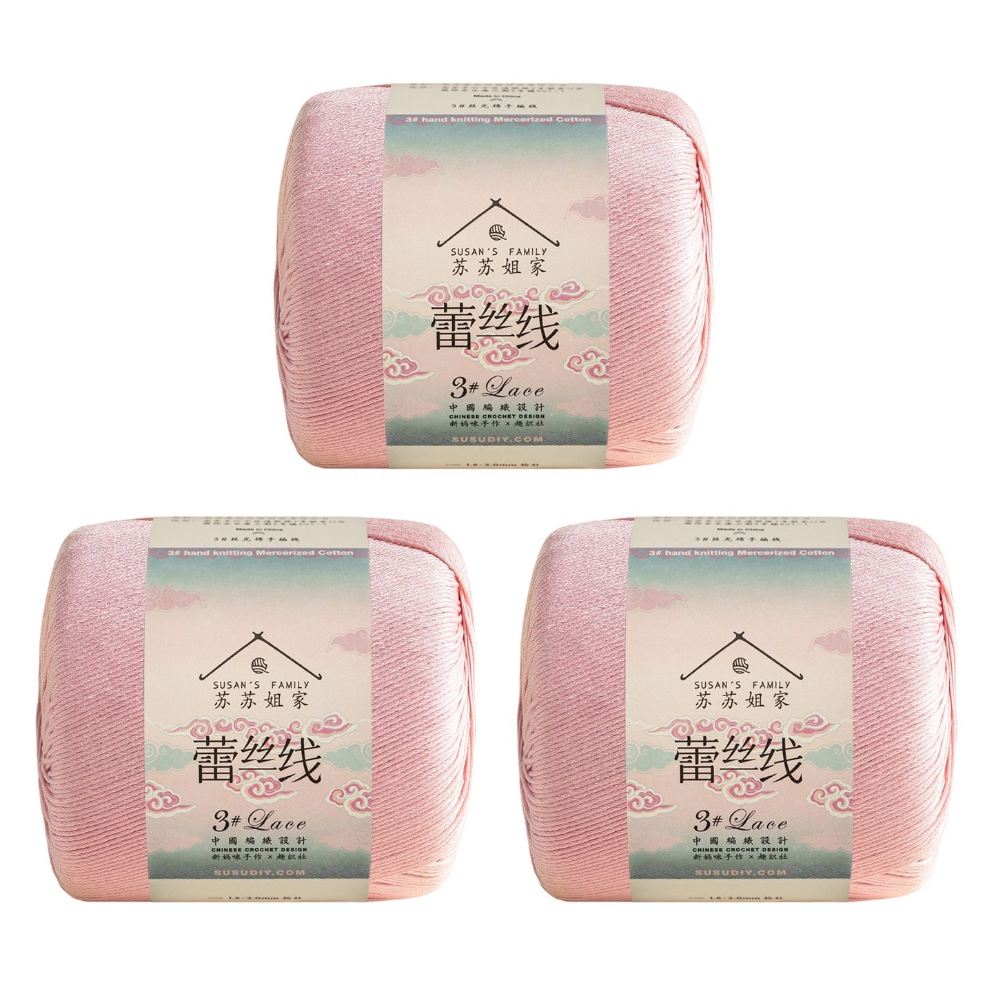 Susan's Family 3# Lace Yarn 3 Packs 【US Warehouse】