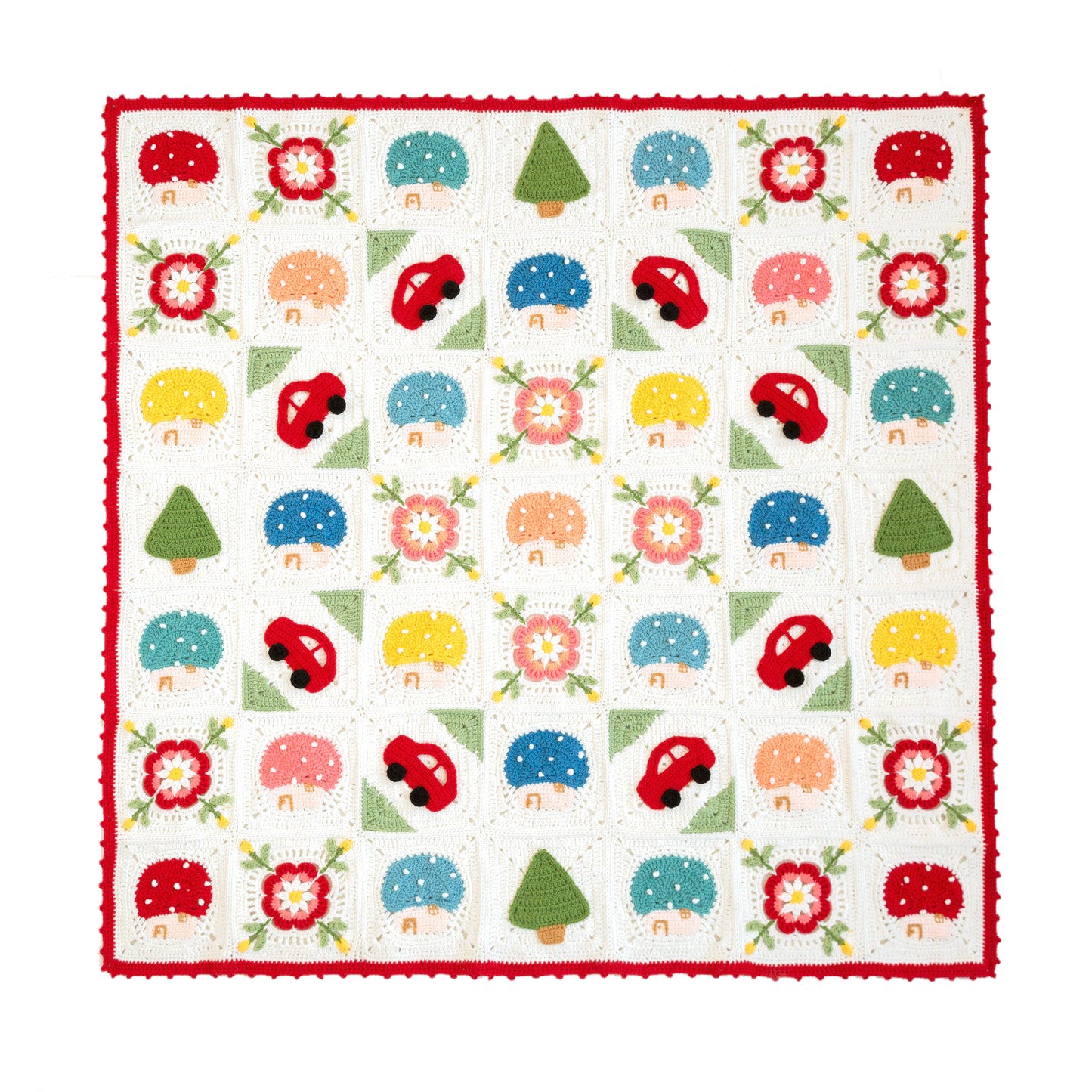 Cabin and Car Patchwork Blanket Crochet Yarn Kit | Susan's Family