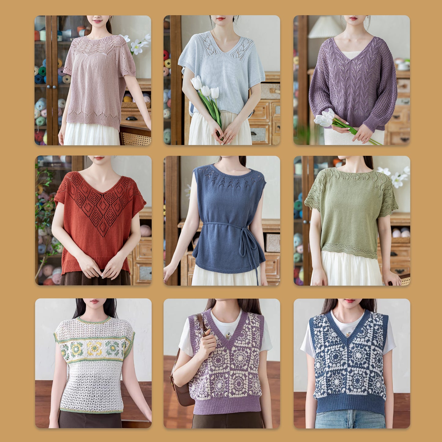 Susan's Family Molandi Flax Lace Yarn 2 Packs 【US Warehouse】