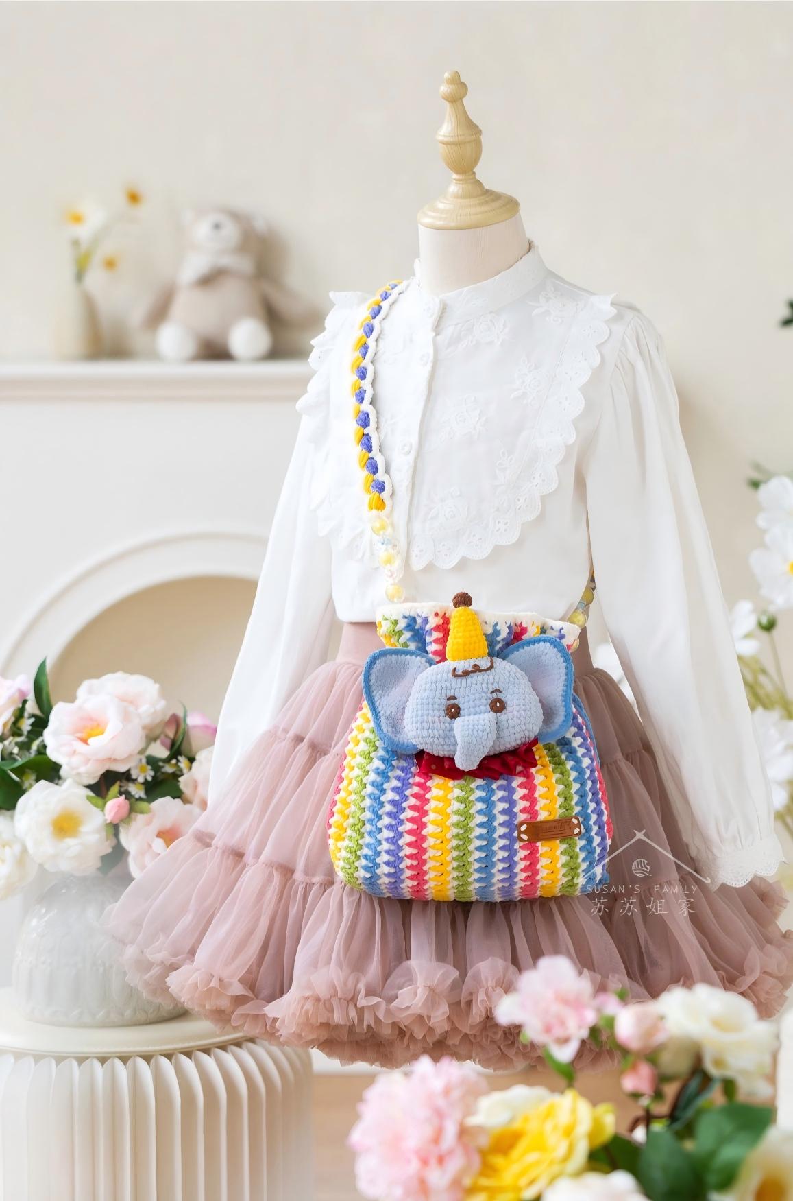 Rainbow Drawstring Bag Crochet Kit