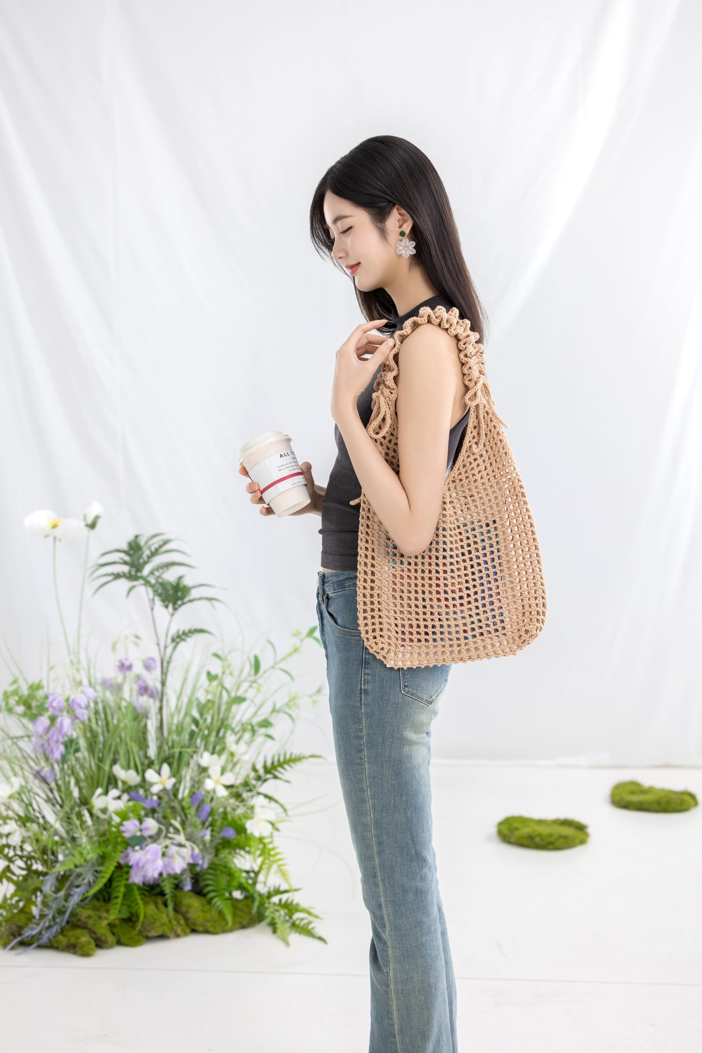 Simple Pleat Mesh Tote | Crochet Chart Pattern | Limited Written Instructions | Video Tutorial Available