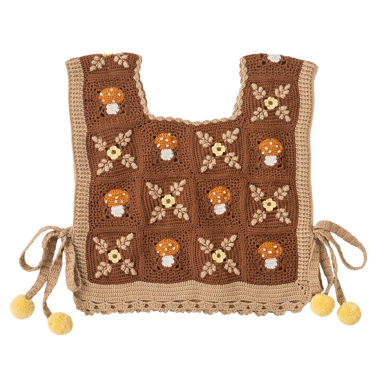 Mushroom Patchwork Vest Crochet Yarn Kit | Forest Series | Susan's Family