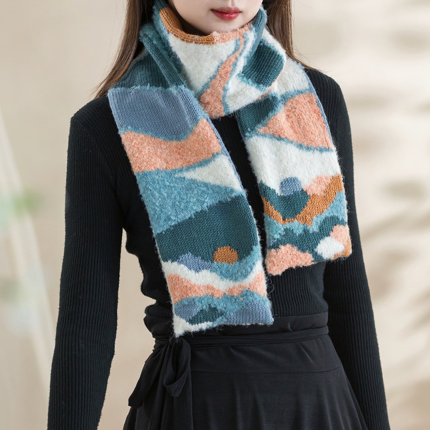 View Mountains Scarf Knitting Yarn Kit | "Shi, Ci, Fu" Series | Susan's Family