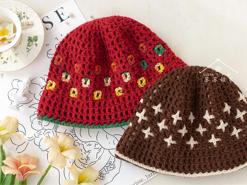 Star Check Bucket Hat Crochet Pattern
