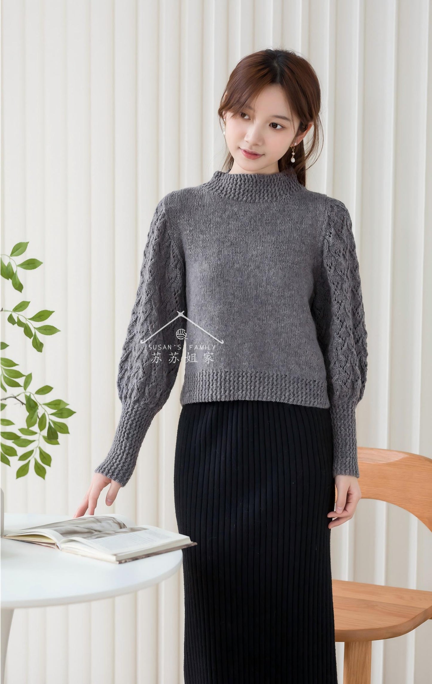 French-style Turtleneck Sweater Knit Pattern