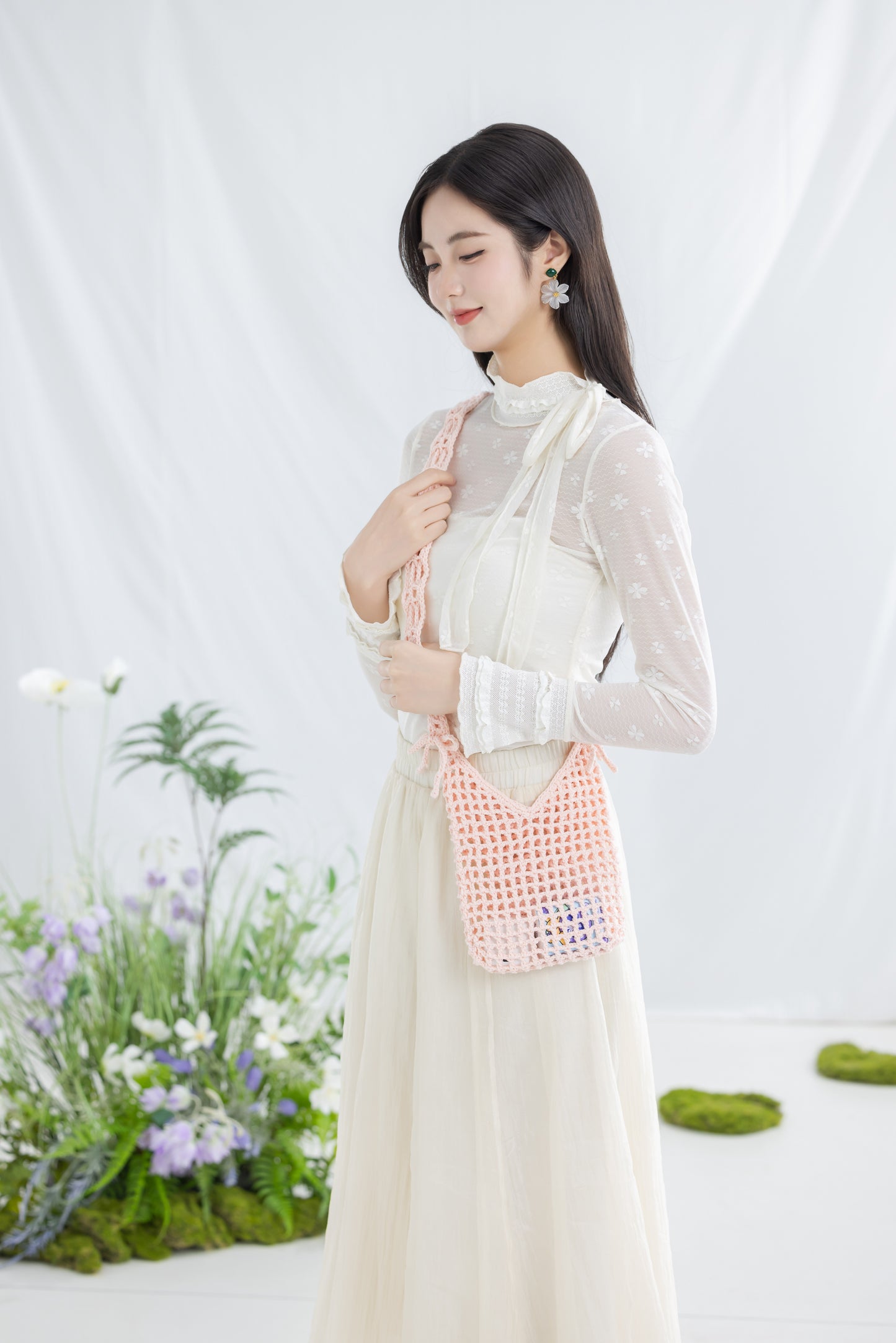 Simple Pleat Mesh Tote | Crochet Chart Pattern | Limited Written Instructions | Video Tutorial Available