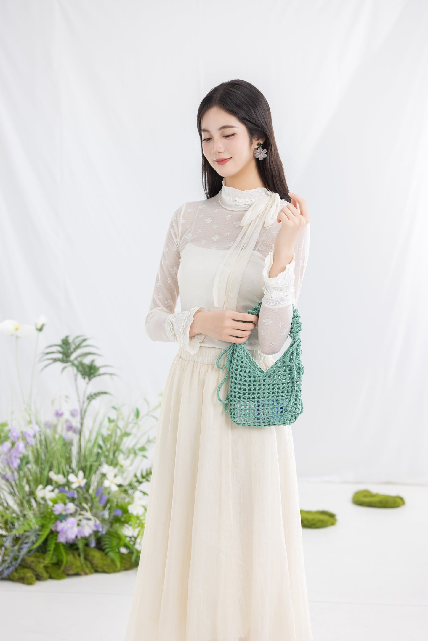 Simple Pleat Mesh Tote | Crochet Chart Pattern | Limited Written Instructions | Video Tutorial Available
